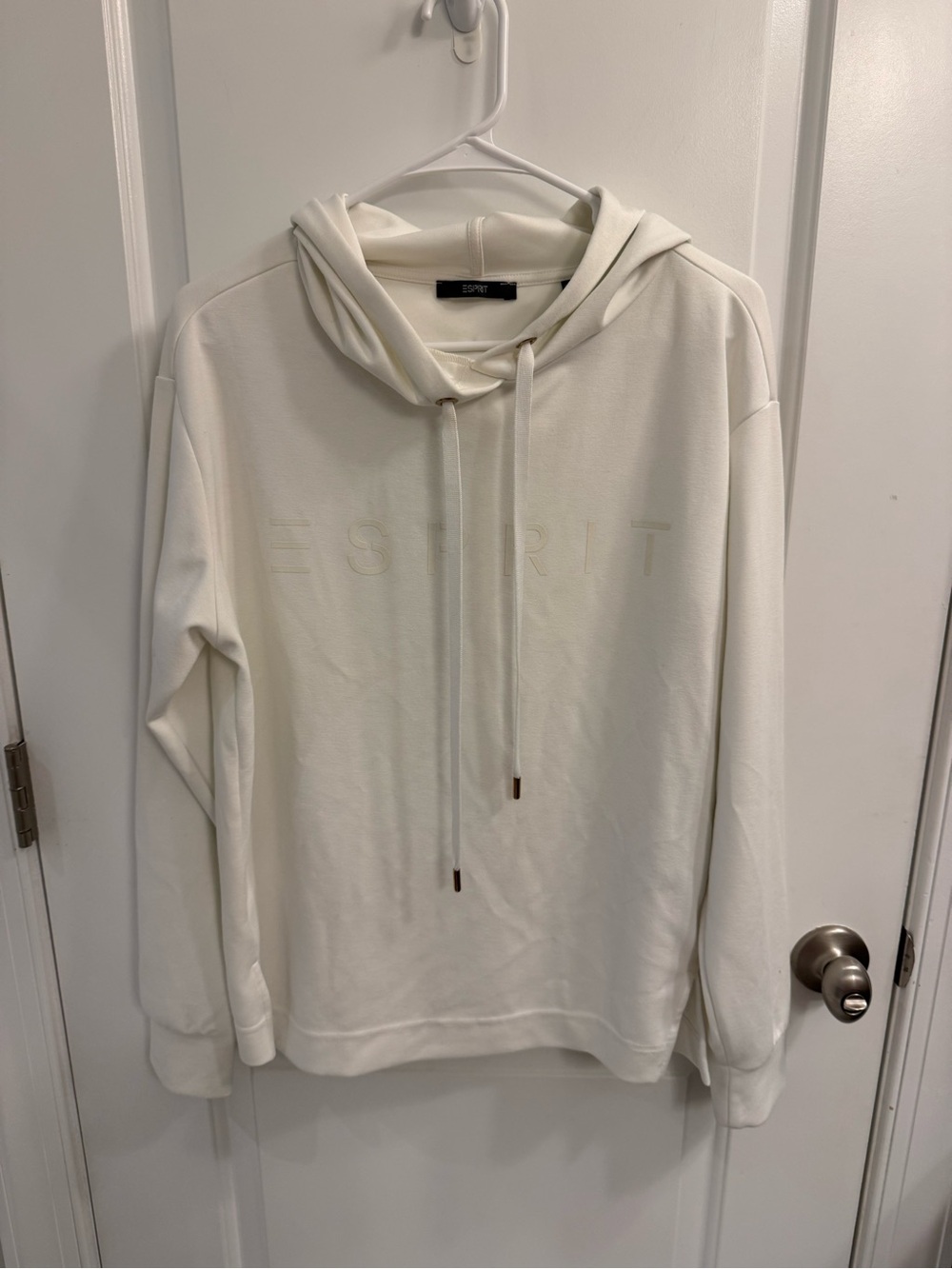 Esprit Cream Pullover Hoodie with Subtle Logo